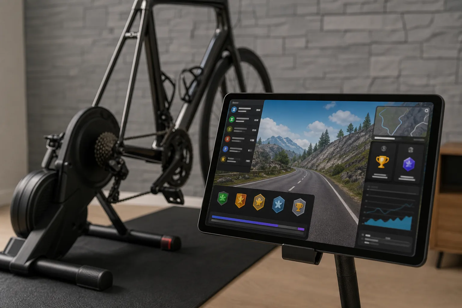 Gamification auf dem Rollentrainer: Spiele, Abzeichen und Motivation